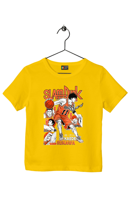 Children's t-shirt with prints Slam Dunk Kaede Rukawa. Anime, basketball, comedy, kaede rukawa, manga, school, shonen, slam dunk, sports anime. 2070702