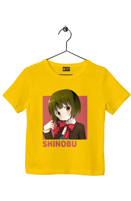 Children's t-shirt with prints Kiniro Mosaic Shinobu Omiya. Anime, gold mosaic, kiniro mosaic, kinmoza, manga, shinobu, shinobu omiya. 2070702