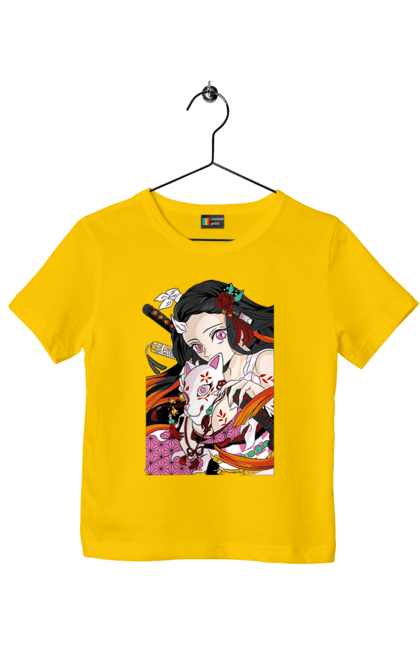 Children's t-shirt with prints Demon Slayer Nezuko. Anime, demon slayer, kimetsu no yaiba, manga, nezuko, serial. 2070702