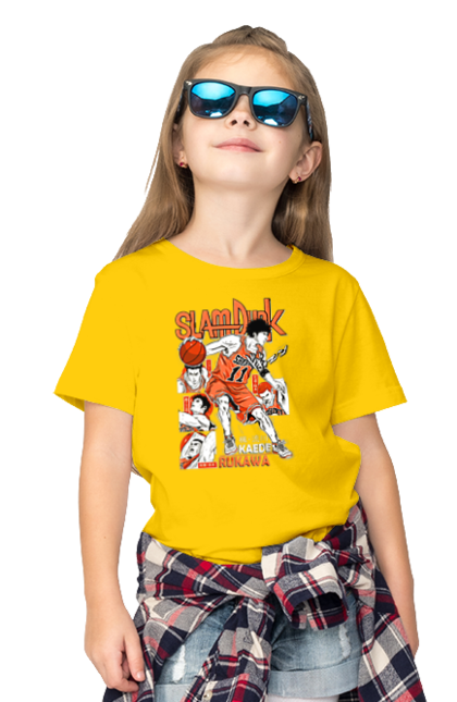 Children's t-shirt with prints Slam Dunk Kaede Rukawa. Anime, basketball, comedy, kaede rukawa, manga, school, shonen, slam dunk, sports anime. 2070702