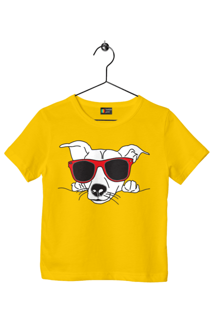 Футболка дитяча з принтом "Собака Визирає". Визирати, окуляри, собака. 2070702