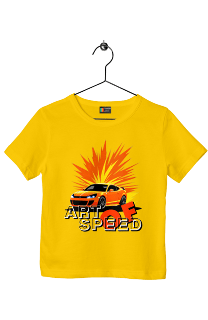 Футболка дитяча з принтом "Мистецтво швидкості". Авто, автомобіліст, автомобіль, водій, швидкість. 2070702