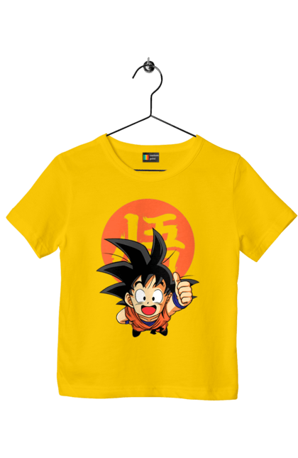 Футболка детская с принтом Жемчуг дракона Сон Гоку. Anime, dragon ball, manga, son goku, tv series, аниме, гоку, жемчуг дракона, манга, сон гоку. 2070702