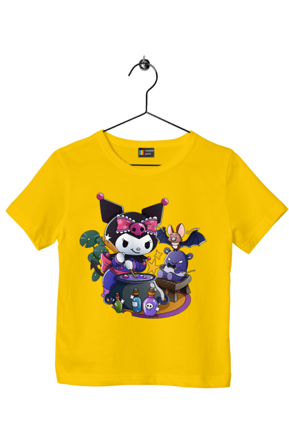 Children's t-shirt with prints Hello Kitty Kuromi. Anime, character, hello kitty, kuromi, my melody, sanrio. 2070702