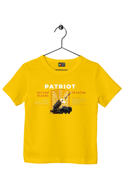Футболка дитяча з принтом "Patriot". Caesar, himars, patriot, залужний, зброя. 2070702