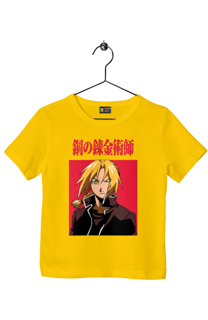 Футболка детская с принтом Стальной алхимик Эдвард Элрик. Edward, edward elric, fullmetal alchemist, аниме, драма, манга, стальной алхимик, стимпанк, эдвард, эдвард элрик. 2070702