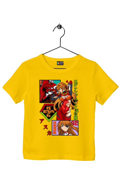 Children's t-shirt with prints Evangelion Asuka. Anime, asuka, asuka langley sorry, eva 02, evangelion, eve, kaoru, manga, ray, shinji. 2070702