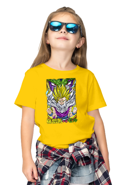Children's t-shirt with prints Dragon Ball Gohan. Anime, dragon ball, gohan, goku, manga, tv series, vegeta. 2070702