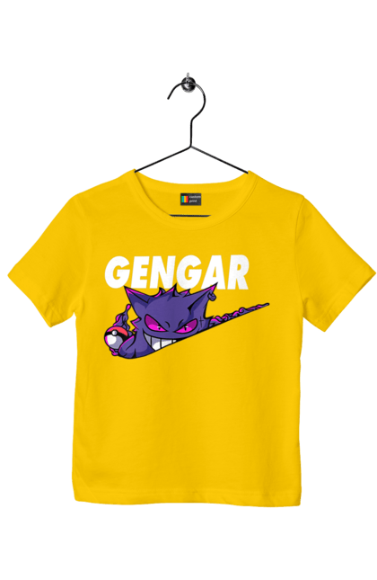 Children's t-shirt with prints Pokemon Gengar. Anime, fushigibana, games, gengar, nintendo, pokemon, pokemon go. 2070702