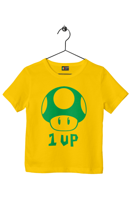 Children's t-shirt with prints 1UP Mario. Character, game, mario, mario bros, nintendo. 2070702