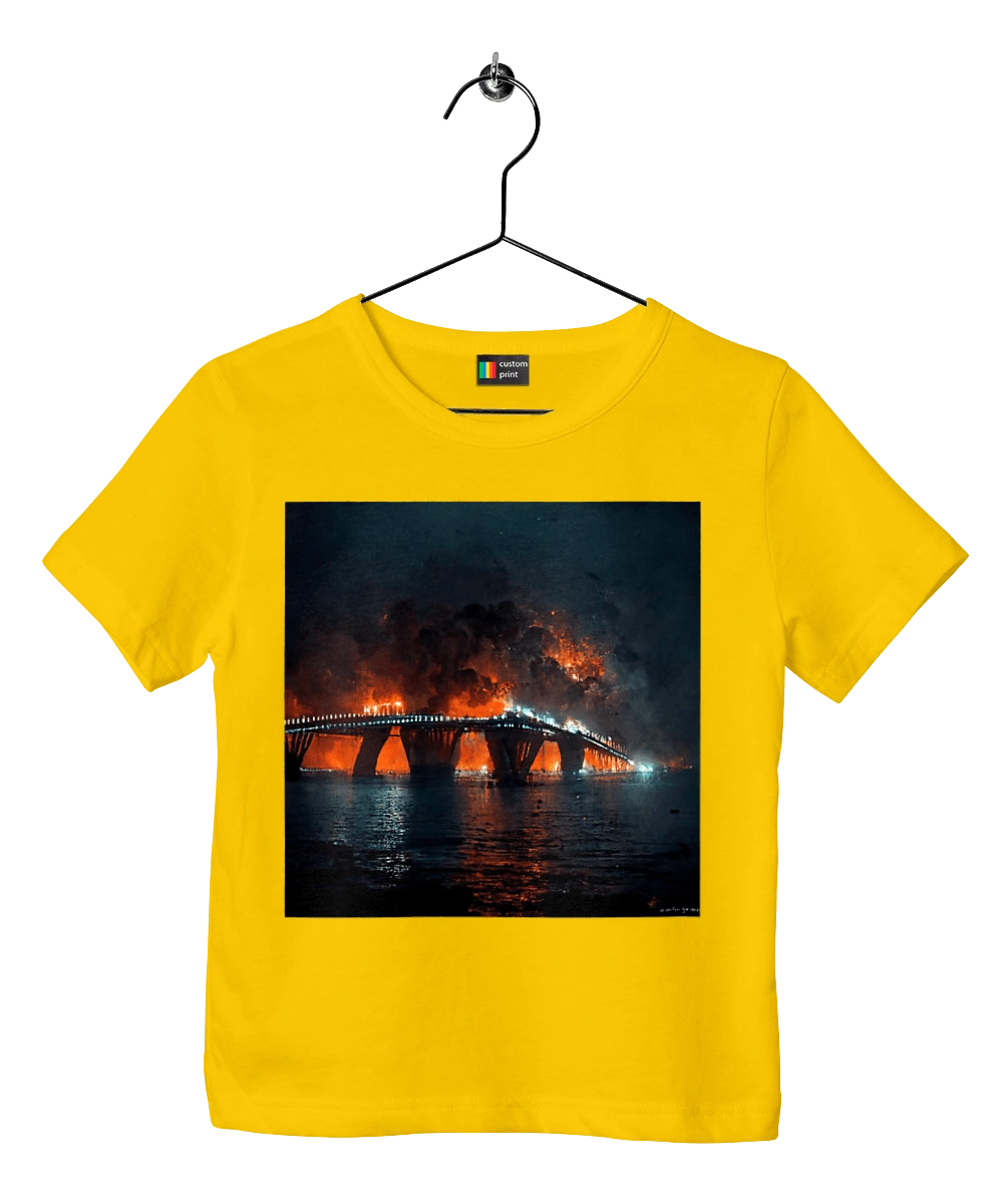 Горит Крымский мост.