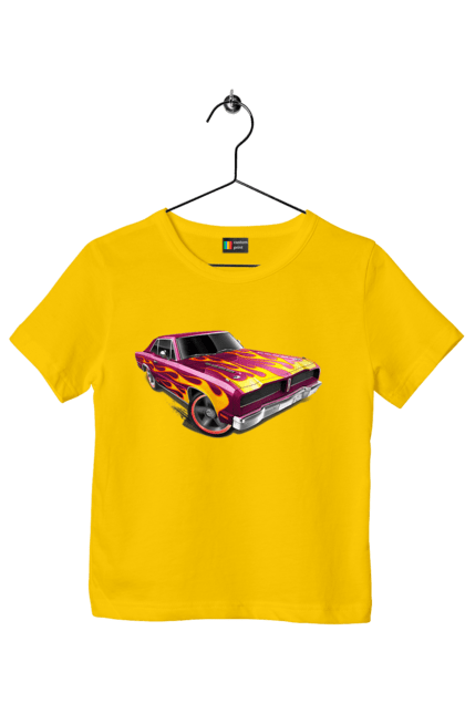 Футболка дитяча з принтом "Машина вогонь". Їзда, машина, швидкість. 2070702