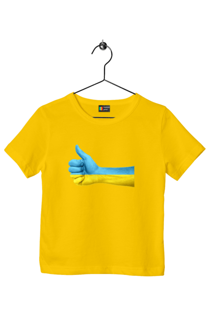Футболка дитяча з принтом "Like". Like, ua, жовтий, рука, синий, україна. CustomPrint.market