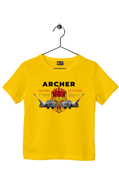 Футболка дитяча з принтом "Archer". Archer, bayraktar, caesar, himars, javelin, nlaw, patriot, weapon, zaluzhny. 2070702