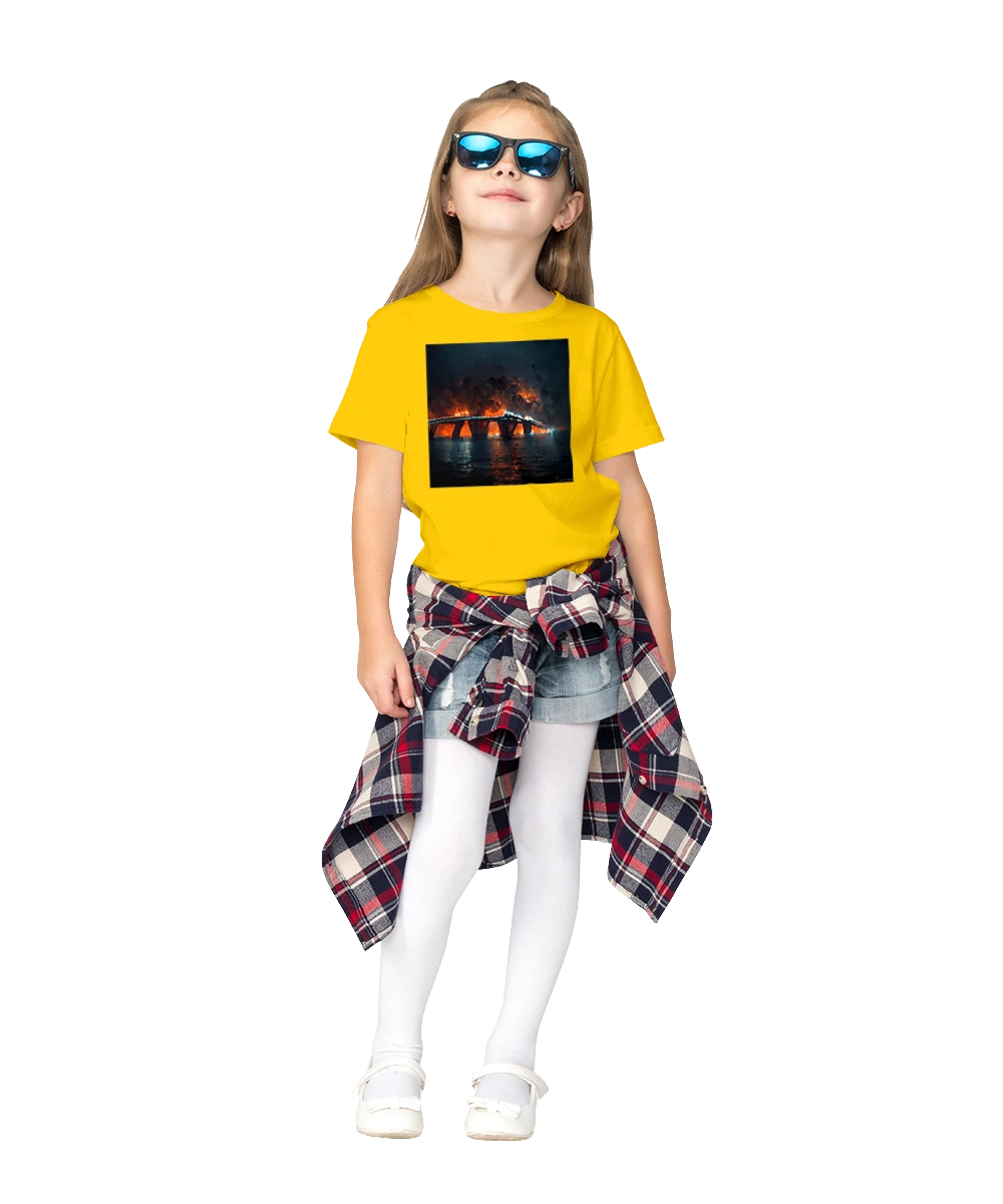 Горит Крымский мост.