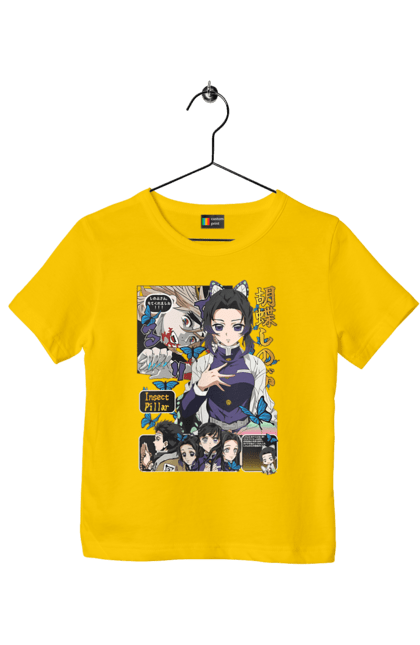 Футболка детская с принтом Клинок Рассекающий Демонов Шинобу. Anime, demon slayer, kimetsu no yaiba, manga, shinobu, аниме, истребитель демонов, манга, сериал, шинобу. 2070702