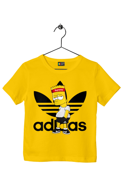 Футболка детская с принтом Adidas Барт. Adidas, bart, адидас, барт, симпсон. 2070702