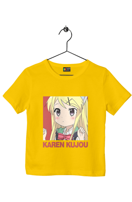 Children's t-shirt with prints Kiniro Mosaic Karen Kujo. Anime, gold mosaic, karen, karen kujo, kiniro mosaic, kinmoza, manga. 2070702