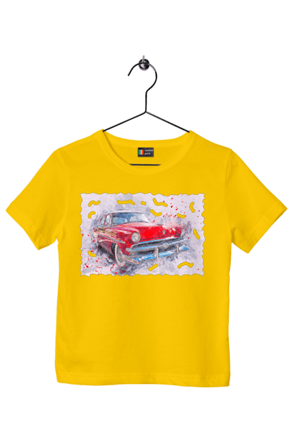 Children's t-shirt with prints Car gas. Car, car gas, gas, road, victory, wheel. 2070702