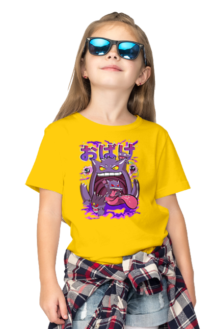 Children's t-shirt with prints Pokemon Gengar. Anime, fushigibana, games, gengar, nintendo, pokemon, pokemon go. 2070702