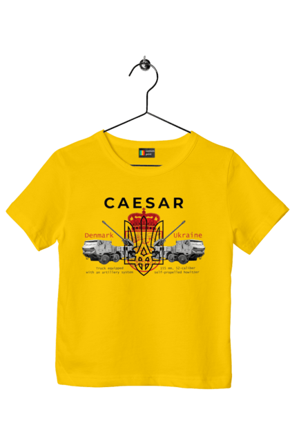 Футболка дитяча з принтом "Caesar". Caesar, himars, залужний, зброя. 2070702