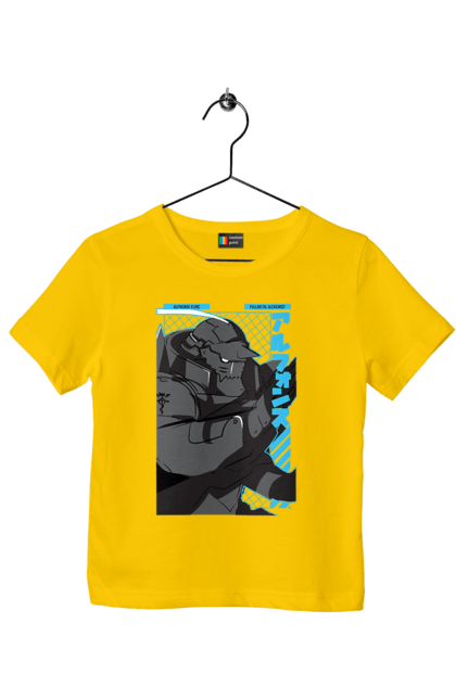 Children's t-shirt with prints Fullmetal Alchemist Al Elric. Adventures, al elric, alphonse, anime, comedy, fullmetal alchemist, manga, steampunk. 2070702