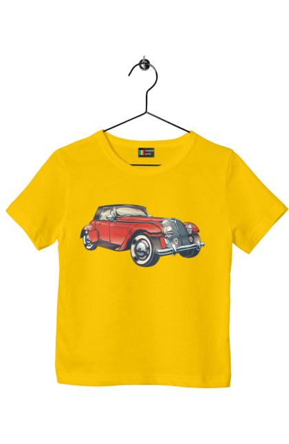 Футболка дитяча з принтом "Автомобіль Раритет". Авто, автомобіль, ретро. 2070702
