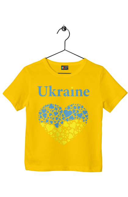Футболка дитяча з принтом "Ukraine Heart". Прапор, серце, україна. 2070702