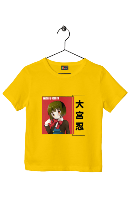 Children's t-shirt with prints Kiniro Mosaic Shinobu Omiya. Anime, gold mosaic, kiniro mosaic, kinmoza, manga, shinobu, shinobu omiya. 2070702