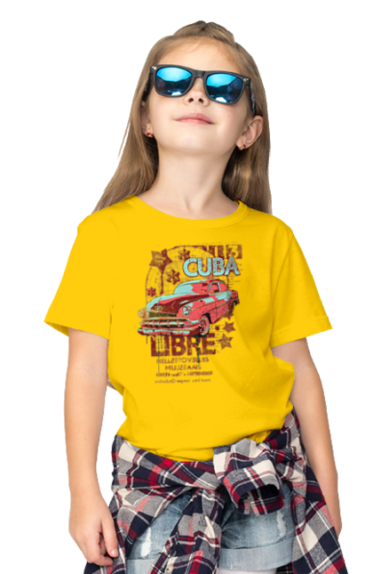 Children's t-shirt with prints Cuba, Machine. Cuba, retro. 2070702