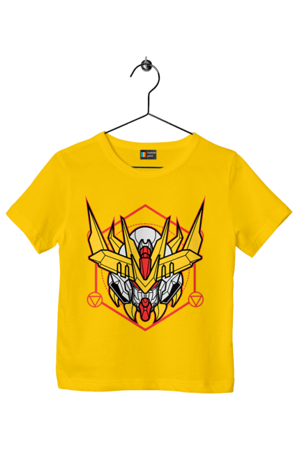 Children's t-shirt with prints Gundam Barbatos Lupus Rex. Anime, asw g 08, barbatos lupus rex, game, gundam, manga, robot, video game, war. 2070702