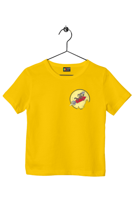 Children's t-shirt with prints Wile E. Coyote. Anti-hero, cartoon character, fast and bold, funny melodies, kayot, north american cayot, thief, villas, wiley, wili kayot. 2070702