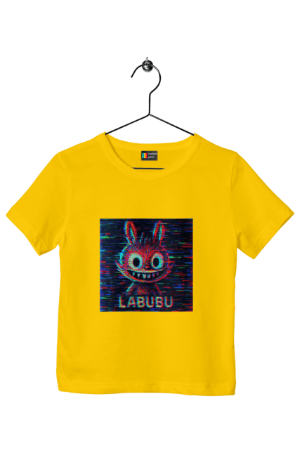 Футболка дитяча з принтом "Лабубу". Crt, rgb, глітч, кіберпанк, лабубу, пікселі, ретро, спотворення, цифрове мистецтво, шум. 2070702