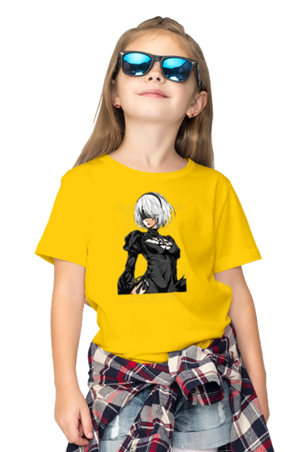 Children's t-shirt with prints Nier: Automata 2B. Character, executioner, game, nier: automata, platinum games, video game, yorha. 2070702