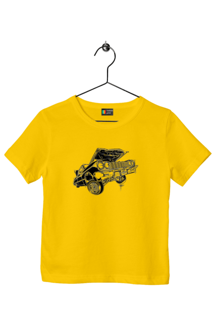 Футболка дитяча з принтом "Автомобіль". Автомобіль, імпала, класика, лоурайдер, шевроле. 2070702