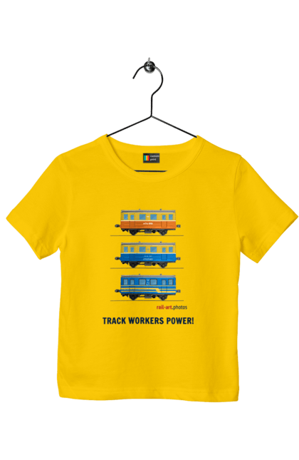 Children's t-shirt with prints Track Workers Power! Railcar AS1A. As1a, motorcar, rail, railcar, railway, track, track workers, ukrzaliznytsia. 2070702