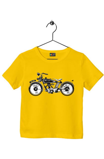 Футболка дитяча з принтом "Мотоцикл Ретро". Мото, мотоцикл, ретро. 2070702