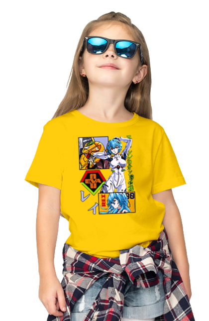 Children's t-shirt with prints Evangelion Rei. Anime, evangelion, eve, kaoru, manga, rei ayanami, shinji. 2070702