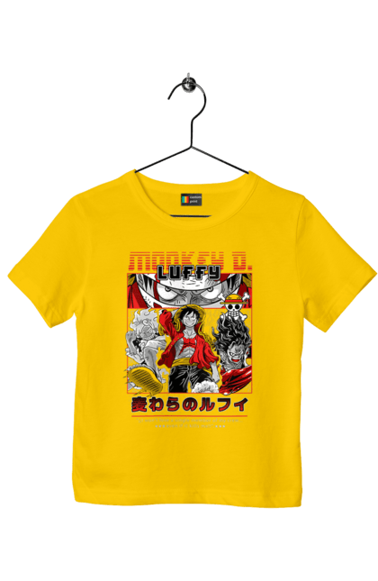 Children's t-shirt with prints One Piece Luffy. Anime, luffy, manga, monkey de luffy, one piece, pirates. 2070702