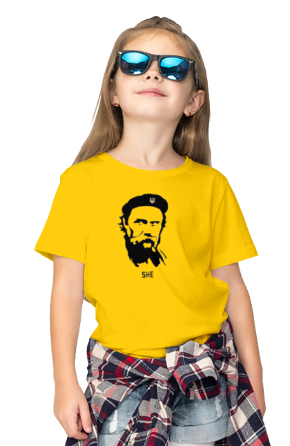 Футболка дитяча з принтом "Шевченко". Берет, кобзарь, тарас, украина, шевченко. 2070702