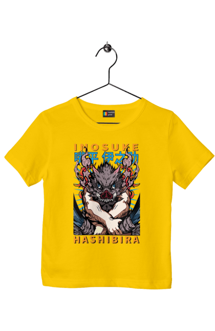 Children's t-shirt with prints Demon Slayer Inosuke. Anime, demon slayer, inosuke, inosuke hashibira, kimetsu no yaiba, manga. 2070702