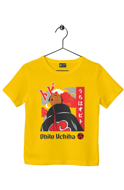 Children's t-shirt with prints Naruto Obito Uchiha. Anime, character, manga, naruto, ninja, obito, obito uchiha, tv series, uchiha. 2070702