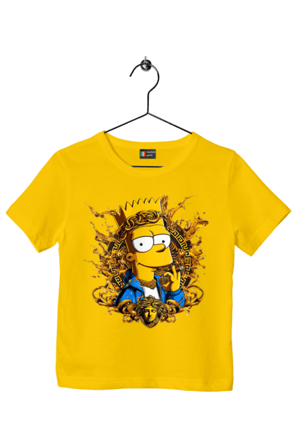 Children's t-shirt with prints Bart Simpson Versace. Bart, cartoon, serial, simpson, versace. 2070702