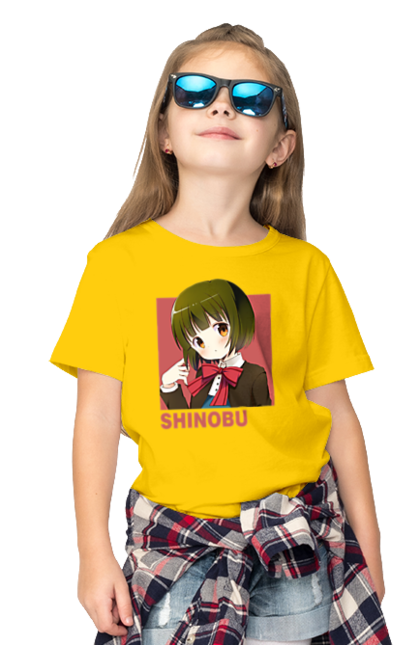 Children's t-shirt with prints Kiniro Mosaic Shinobu Omiya. Anime, gold mosaic, kiniro mosaic, kinmoza, manga, shinobu, shinobu omiya. 2070702