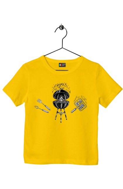 Футболка дитяча з принтом "Барбекю Смажити М'ясо". Барбекю, м`ясо, смажити. 2070702