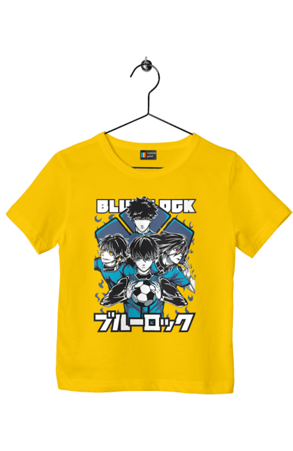 Children's t-shirt with prints Blue Lock. Anime, blue lock, blue prison, manga, sport, sports anime. 2070702