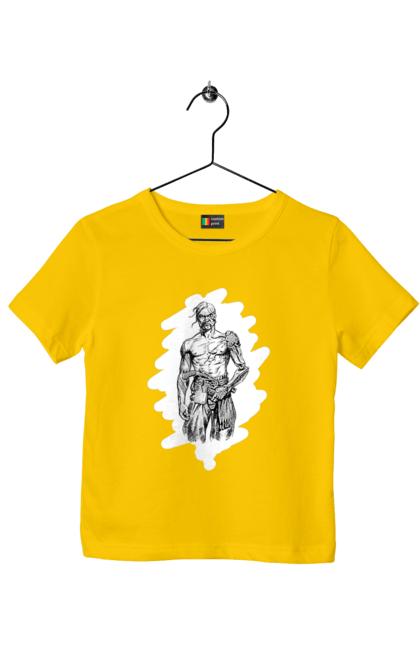 Children's t-shirt with prints Cyborgs of ukraine. Cossack, cyborg, forelock, patriot, pistol, ukrainian, vusa, zbroya. 2070702