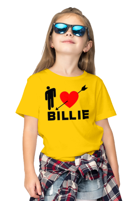 Футболка дитяча з принтом "Біллі Айліш". Біллі айліш, логотип біллі айліш, принт біллі айліш, співачка біллі айліш. CustomPrint.market