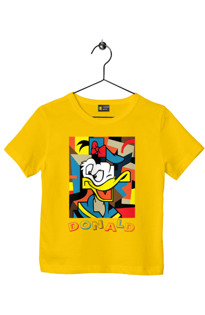 Футболка дитяча з принтом "Дональд Дак". Donald duck, абстракція, дональд дак, малюнок, мультсеріал, мультфільм. 2070702