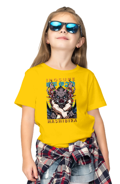 Children's t-shirt with prints Demon Slayer Inosuke. Anime, demon slayer, inosuke, inosuke hashibira, kimetsu no yaiba, manga. 2070702